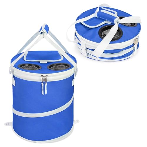 Tirrinia Large Pop-Up Golf Cooler Bag- Insulated Collapsible Cooler with Flat Drink Table for Golf Cart, Lightweight and Portable Ice Beach Cooler for Travel, Fishing, Picnics, Hiking, Camping