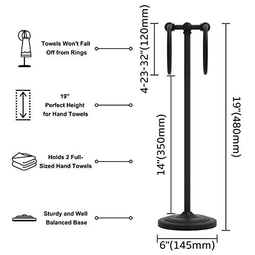 BGL Hand Towel Holder Stand for Bathroom, Hand Towel Stand for Bathroom Counter, Free Standing Towel Racks for Bathroom with Weighted Base,Matte Black - color: Matte Black
