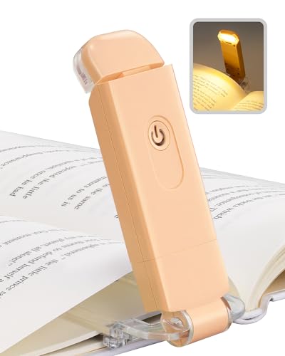 DEWENWILS USB Rechargeable Book Reading Light, LED Clip on Booklight Flexible Reading Lights in Bed, Car at Night, Warm White, Brightness Adjustable, Perfect for Bookworms, Kids (Peach Fuzz) - color: Peach Fuzz