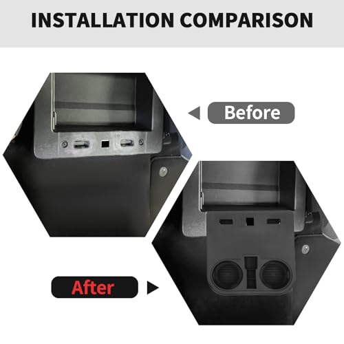 RT-TCZ Front Cup Holder Floor Console Mounted Drink Holder Front Seat Storage Box Tray Organizer for Ford F150/F250/F350/F450 2021-2025