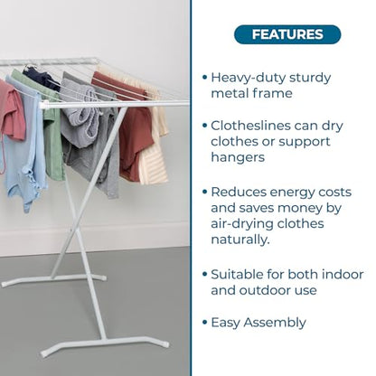Honey-Can-Do Collapsible Clothes Drying Rack – Sturdy Metal X-Frame, Space-Saving Towel & Laundry Rack for Indoor/Outdoor Use, Foldable Design for Laundry Organization - style: X-Frame