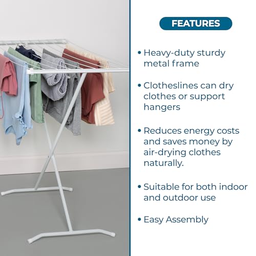 Honey-Can-Do Collapsible Clothes Drying Rack – Sturdy Metal X-Frame, Space-Saving Towel & Laundry Rack for Indoor/Outdoor Use, Foldable Design for Laundry Organization - style: X-Frame