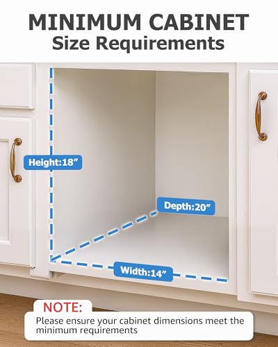 Bulado Pull Out Trash Can Under Cabinet, Under Sink Trash Can Kit for 7.5-10 Gallon with Garbage Bag Holder, Heavy Duty Steel Frame, Holds Up to 125 lbs, Easy to Install (Bin Not Included)