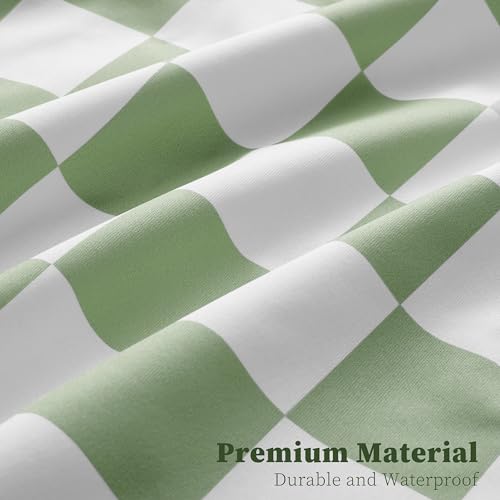 Ohocut Checkered 2 Pcs Large Travel Laundry Bags for Dirty Clothes, Aesthetic Trendy Waterproof Washable Laundry Bag with Handle for Travel, Gym, Swimming Pool Sage Green - color: Sage