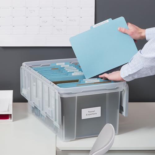 STAPLES Wing Lid File Totes, Letter Size, Clear, 2/Pack - color: Clear, size: 2 Pack, style: Box (Wing Lid)