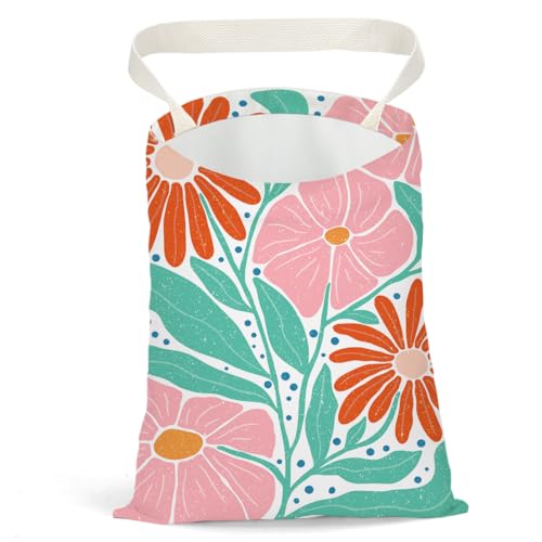 Boho Floral Car Trash Can, Car Trash Bag Hanging, Waterproof Cars Back Seat Hanging Organizer and Storage Trash Bags for Vehicle Travelling Camping - color: Flower04