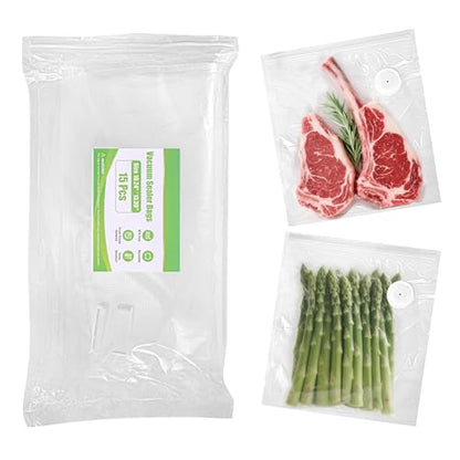 Vacuum Sealer Bags, Reusable Vacuum Zipper Bag, BPA Free Heavy Duty Vacuum Storage Bag for Food 15 Bags (15 Large Bags (10.24x13.39 in)) - size: 15 Large Bags (10.24x13.39 in)