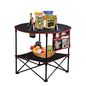 LEADALLWAY Camping Table Folding Picnic Table with 4 Cup Holders and Side Storage Bag Collapsible Canvas Portable Tables Folding with Carry Bags for BBQ Outdoor Fishing | Portable, Collapsible, with 4 Cup Holders and Side Storage Bag, for BBQ Outdoor Fish