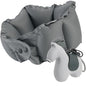 Inflatable Travel Neck Pillow with Adjustable Neck & Chin Support, 2-in-1 Built-in Pump and Storage Bag – Lightweight, Ideal for Airplane, Train, Car, Travel, Office, Home(Gray) - color: Gray