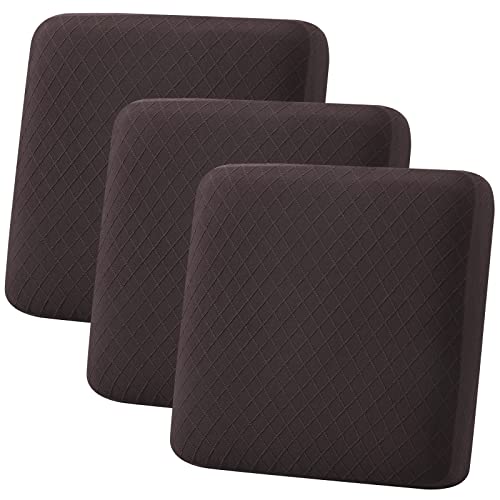 hyha Outdoor Couch Cushion Covers, Sectional Couch Sofa Covers Washable, Jacquard Diamond Lattice, Stretch Sofa Seat Cushion Cover for Indoor/Outdoor Patio Furniture (3 Pieces, Brown) - color: Brown, size: Set (3 Pieces)