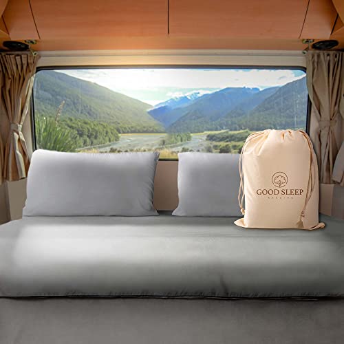 Good Sleep Bedding Luxurious 600 TC Light Gray RV King Sheets, 72 x 80, 100% Egyptian Cotton, 4 Piece Set, Ultra Soft Camping Sheets with 16" Deep Pockets - color: Light Gray, size: RV King (72 x 80)
