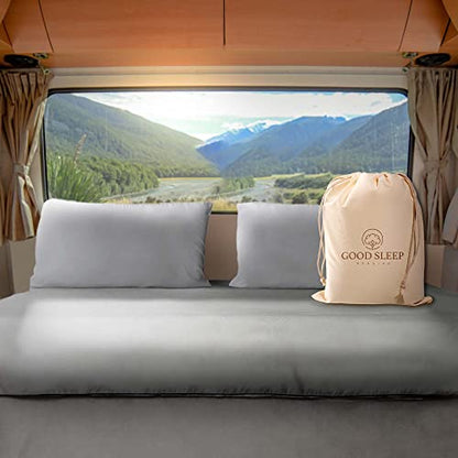 Good Sleep Bedding Luxurious 600 TC Light Gray RV King Sheets, 72 x 80, 100% Egyptian Cotton, 4 Piece Set, Ultra Soft Camping Sheets with 16" Deep Pockets - color: Light Gray, size: RV King (72 x 80)