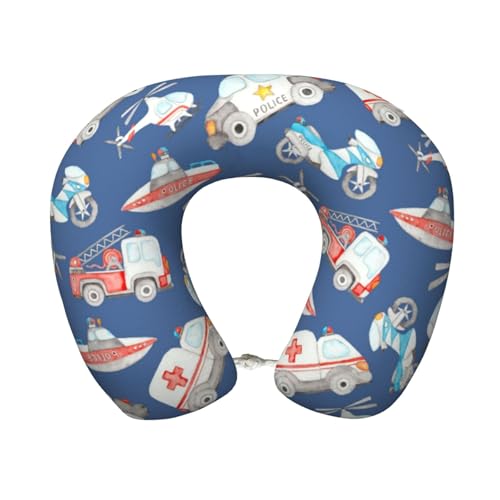 Emergency Vehicles Travel Pillow Comfortable Soft Memory Foam Neck Pillow for Travel Airplane Driving Office - color: Color-15