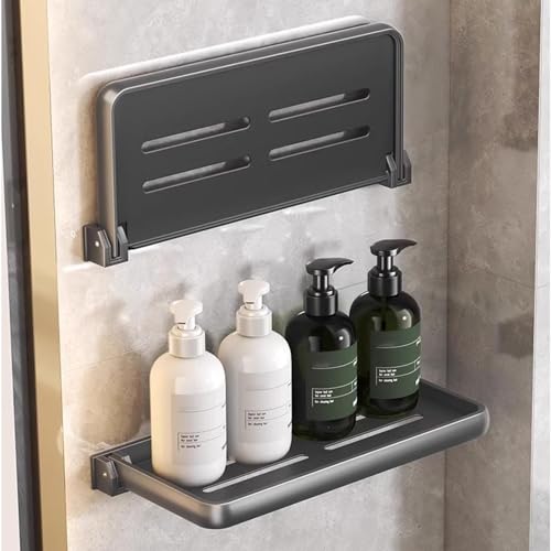 LAFANDE RV Aluminum Foldable Shelf- Hidden, Wall-Mounted Folding Shelves, RV Fold-Down Storage Panel, Space-Efficient Versatile Floating Storage for RVs, Campers, Bedrooms and Kitchens