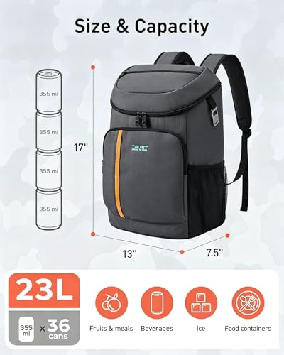 TOURIT Backpack Cooler Insulated 30 Cans, Lightweight Leak Proof Travel Cooler Bag, Soft Waterproof Cooler Backpack for Men Women, Camping Hiking Beach Travel Picnic - color: 01-Blue