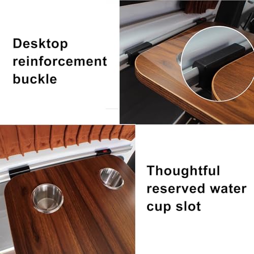 RV Folding Wall Table, Folding Camp Table with Reserve Sink Cup Detachable RV Table Folding Table for Small Space MPV Caravan Boat Yacht(Brown) - color: Brown
