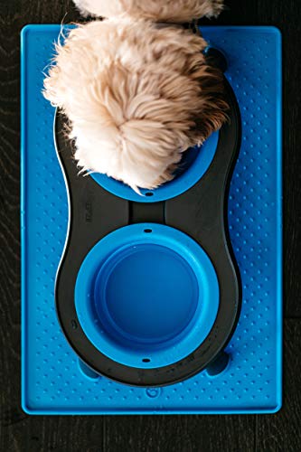 Dexas Pets Double Elevated Pet Feeder, 2.5 Cup Bowls, Pro Blue (PW1104322194) - color: Pro Blue, size: Large/2.5 Cup Capacity Bowls