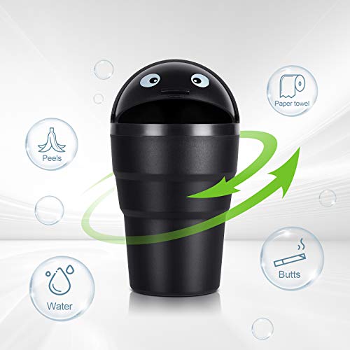 trasgo for Car Cup Holder Trash Can Small Mini Trash Can Car Office Household Trash Can (Black)