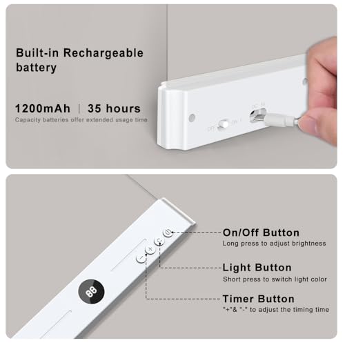 Flat Book Light for Reading in Bed - Full Page LED Booklight, Rechargeable with 3 Color Modes & 1-99 Min Timer, 35H Battery, USB-C, Dimmable Eye-Care Reading Light, Gift for Book Lovers