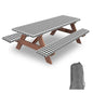 8ft Picnic Table and Bench Cover, Camping Essentials RV Gear, 96 in Waterproof Windproof Outdoor Elastic All Around Tablecloth, Fitted Rectangle Tables and Seats, Black-White Checkered - color: Black-white Checkered, size: 96"