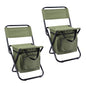 LEADALLWAY Fishing Chair with Cooler Bag Compact Fishing Stool Foldable Small Hunting Chair 12.2" Seat Depth,12.6" Seat Width - color: Green X2