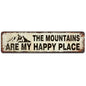 The Mountains Are My Happy Place Sign, Rustic Tin Signs 4x16 Inch - color: V-142
