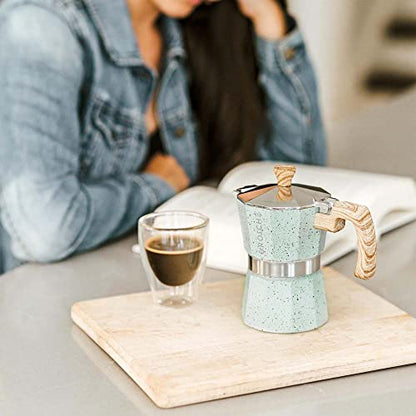 GROSCHE Milano Moka pot, Stovetop Espresso maker, Greca Coffee Maker, Stovetop coffee maker and espresso maker percolator (Mint, 6 cup) - color: Mint, size: 6 espresso cups