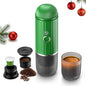 i Cafilas Portable Espresso Machine Self-Heating | Battery Powered Coffee Maker for Camping without Electricity| 2-in-1 Ground Coffee&NS Capsule|19 Bar| USB-C Fast Charge| Green Coffee Maker for Car - color: Green