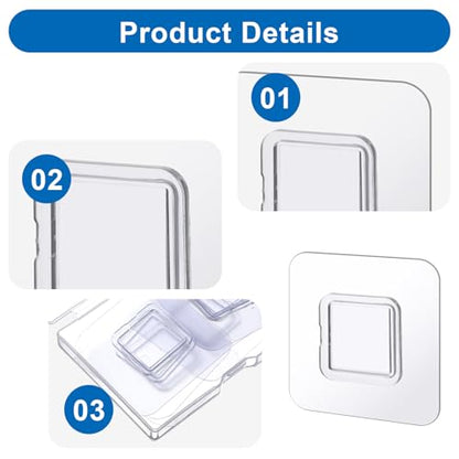 6 PCS Shower Phone Holder, Self-adhesive Sticker Replacement, Wall Mounted Replacement Sticky pads, Waterproof Phone Holder's Hook Replacements Adhesive Strip for Toothpaste Dispenser Wall Mounted