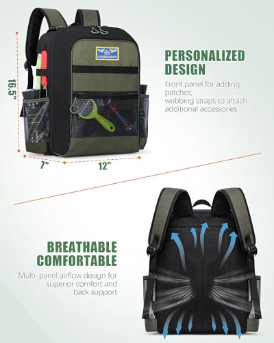 Marscamd Camp Kitchen Organizer Backpack with Paper Towel Holder, Hanging Camping Utensil Storage Bag with Multi Pockets for Camping Utensils, Barbecue Tool, Bag Only, Black
