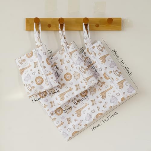 Happy Flute 3 Set Wet Bag Storage Bag Zipper Waterproof Washable | Travel Bags, Beach, Pool, Gym Bag for Cloth Diaper, Swimsuits & Wet Clothes(EF545) - color: EF545