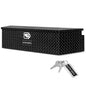ARKSEN 49 Inch Aluminum Diamond Plate Trailer Tongue Box, Waterproof Under Truck Tool Box for Pick Up Truck Bed, RV Trailer, ATV with Lock and Keys - Black - color: Black, size: 49 Inch