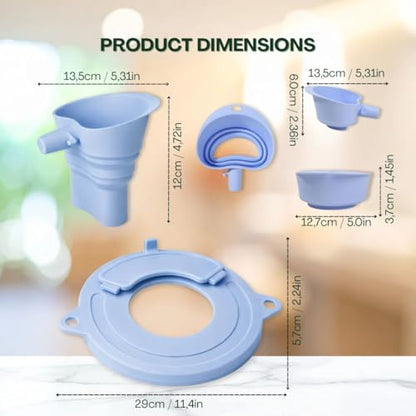 Silicone Splash Guard for 4.5-5 Qt Tilt-Head Stand Mixers – Mess-Free Pouring Shield with Ingredient Chute & Collapsible Funnel, Food-Grade BPA-Free Bowl Cover for Stainless Steel & Glass Bowls