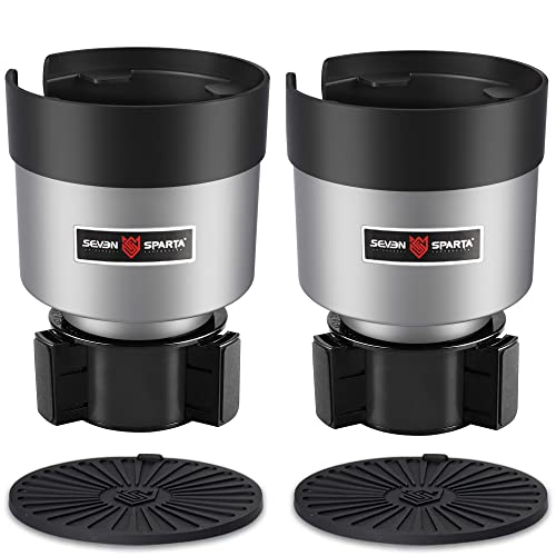 SEVEN SPARTA 2 Pack Car Cup Holder Expander Organizer Adjustable Base, Compatible with Yeti 20/26/30 oz, Hydro Flasks 32/40oz, Nalgenes 30/32/38/48 oz, Other Bottles in 3.4"-3.8" (Silver) - color: Silver, size: Medium*2