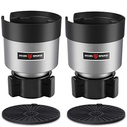 SEVEN SPARTA 2 Pack Car Cup Holder Expander Organizer Adjustable Base, Compatible with Yeti 20/26/30 oz, Hydro Flasks 32/40oz, Nalgenes 30/32/38/48 oz, Other Bottles in 3.4"-3.8" (Silver) - color: Silver, size: Medium*2