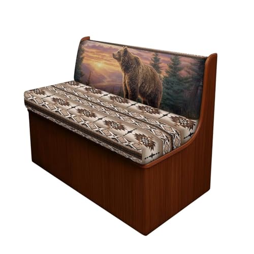 Bear RV Dinette Cushion Covers RV Stretch Sofa Seat Slipcovers Aztec Camper Cushions Slipcover Camper Decorations for Inside Gifts for RV Campers - color: Aztec Bear