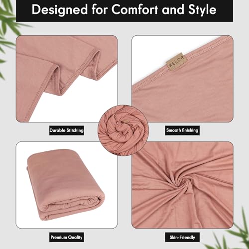 K E L O R Luxury Cooling Travel Blanket - Stretchy, Lightweight Soft & Breathable Shawl Wraps for Women - color: Blush Pink, size: Single-Sided
