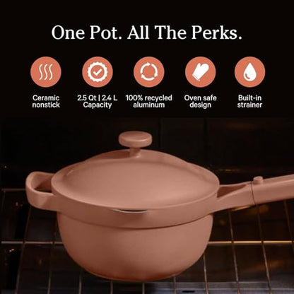 Our Place Mini Cookware Duo | 6-Piece Ceramic Cookware Set with Mini Always Pan & Mini Perfect Pot | Induction & Oven Safe up to 450°F | Nonstick, PFAS-Free Non-Toxic Cookware | Spice - color: Spice, size: Mini