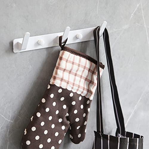 3 Hooks Matte White Bathroom Towel Hooks Mounted Wall Adhesive Heavy Duty Farmhouse Bath Coat Stick on Rack Hat Wall Hook Sticky White Kitchen Robe Rack Coat Hook White 3 Hooks Rack Towel for Bathroom - color: White, size: 9.25*1.18*1.38 inch（3hooks）