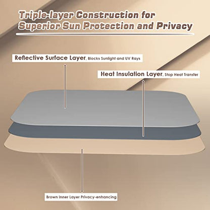 RV Door Window Shade Cover, Sun Blackout Fabric for Camper Privacy Entrance (16 x 25 inch)- Brown - color: Brown