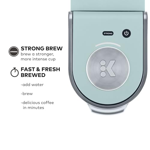 Keurig K-Mini Plus Single Serve K-Cup Pod Coffee Maker, with 6 to 12oz Brew Size, Stores up to 9 K-Cup Pods, Travel Mug Friendly, Misty Green - color: Misty Green