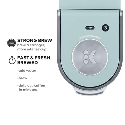 Keurig K-Mini Plus Single Serve K-Cup Pod Coffee Maker, with 6 to 12oz Brew Size, Stores up to 9 K-Cup Pods, Travel Mug Friendly, Misty Green - color: Misty Green
