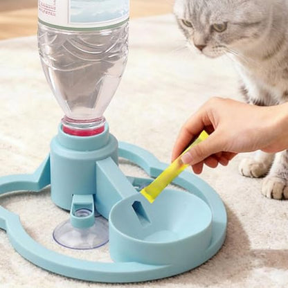 Cat Water Fountain Stand, Automatic Anti-Tipping Pet Supplies, Kitten Water Bottle Basin Stand, Pet Wa-TER Dispenser Station Stands for Puppy Kitten Breed Balcony - color: Blue