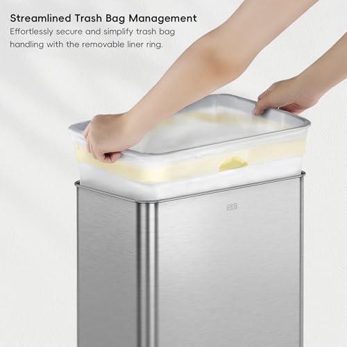 EKO Mirage X 80 Liter / 21.1 Gallons Motion Sensor Trash Can, Automatic Large Kitchen Trash Can Touchless, Stainless Steel - size: Mirage 80L - Stainless Steel