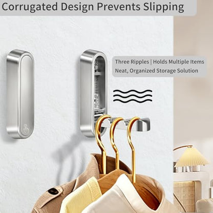 6PCS Foldable Wall Hooks, Zinc Alloy Flip Down Hooks, Retractable Wall Hooks for Bathroom, Entryway, Hanging Coats Hats Bags Keys (Silver) - color: Silver, size: 6 Hooks