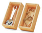 Small Bamboo Kitchen Drawer Organizer Boxes – 6" x 3" Stackable Wood Silverware Utensil Tray for Drawers Bins Cutlery & Flatware Storage – Wooden Organizers Set of 2 for Junk Drawer, Bathroom, Rv - size: 6" x 3" x 2"