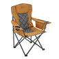 ARROWHEAD OUTDOOR Deluxe Folding Camp Chair – 550lb Capacity Heavy-Duty Quad Chair with Integrated Cooler, Headrest, and Dual Cup Holders. - color: Windsor