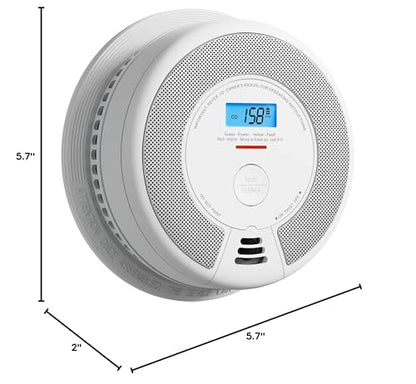 X-Sense Smoke Detector Carbon Monoxide Detector Combo, SC07, 1-Pack | 10-Year Sealed Battery (Not Hardwired), 2-in-1 Smoke & CO Detection, LCD Display, UL 217 & UL 2034 Certified - size: 1-Pack