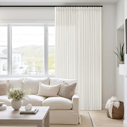 94 Inch Pinch Pleated Linen Curtains 2 Panels for Living Room Bedroom Country Farmhouse Burlap Flax Thick Linen Textured Semi Sheer Back Tab Pinch Pleat Hooks Rings 94 Inch Window Curtain Cream - color: Natural, size: 40"W x 94"L (Pack of 2)