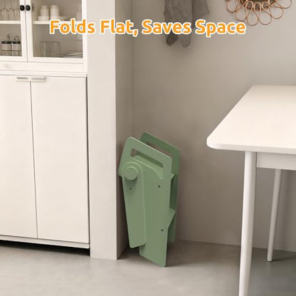 Wooden 2 Step Stool for Toddler Kids Bathroom Foldable 2-Step for Toilet Potty Training, Child Stepping Stool for Kitchen Nursery Bedroom Green - color: Green